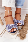 Wedge Sandals In Sailor Style Blue La Isla Bonita