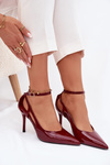 Patent Leather High Heels Made of Eco Leather Burgundy Fionnel