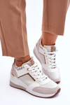 Women's Wedge Sneakers White Chevre