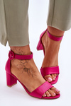 Sandały Damskie Obcas Słupek Fuksja Lexi