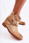 Suede Boots On Hidden Wedge Beige Verine