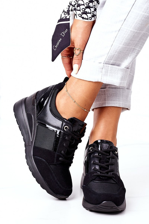 Sneakersy Na Koturnie Vinceza 10606 Czarne