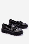 Women's Lacquered Platform Loafers Black Bennett