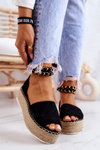 Espadrilles Sandals On The Platform Black Jeannie
