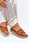 Women's Platform Slippers With Buckle And Studs Camel Nusithia