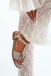 Elegant Women's Sandals with Decorative Details S.Barski KV27-030 Beige