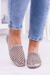 Lu Boo Grey Openwork Ballerinas Lords Studs Carmar