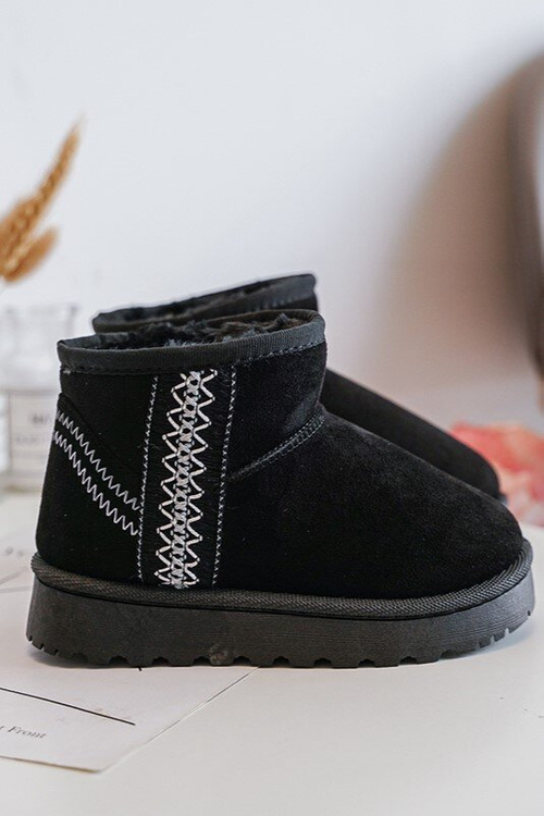 Children's Quilted Snow Boots Black Leonora