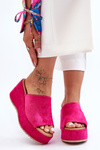 Women's Slippers On A Massive Platform Fuchsia Martina