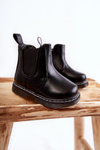 Children's Leather Warm Boots Black Porky