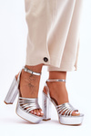 Sandals On A High Heel Silver Maya