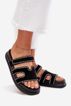 Women's Sandals With Decoration On The Platform Black Delyna
