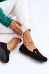 Women's Suede Loafers With Embellishments Black Leah