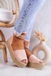 Espadrilles Sandals On The Platform Pink Jeannie