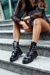 Women's Boots Lacquered Black Camelia