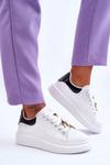 Women's Sports Shoes On A Massive Platform White And Black Chante