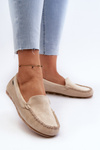 Women's Beige Faux Suede Moccasins Amrutia