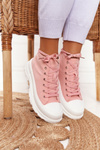 Women's High Sneakers On A Chunky Sole Pink Trissy