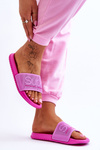 Light Women's Slippers With Inscription Fuchsia Merry