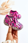 Buty Papcie Supergirl Z Kokardką Różowo-Szare Befado 110P457