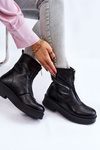 Women's Zipper Boots On The Platform Black Laretto