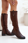 Women's Insulated Knee-High Boots With Zipper Brown Ivasira