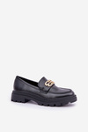 Women Moccasins With Golden Detail Black Trionna