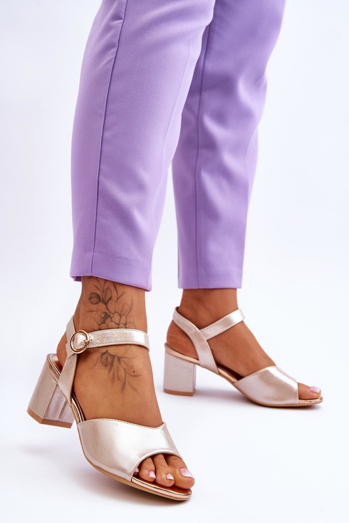 Comfortable Leather Sandals On A Heel gold Bellamy