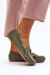 Women's Suede Classic Moccasins Green Ontala