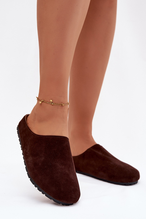 Damskie Eko Zamszowe Kapcie Czekoladowe Kalvess