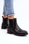 Women's Low-Cut Ankle Boots on Flat Heel Black Kassona