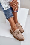 Eco Suede Women's Moccasins With Bear Beige Kaithra