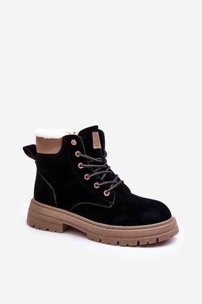 Women's Fur-Lined Quilted Boots Black Fenan