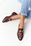 Eleganckie Damskie Mokasyny S.Barski Leopard