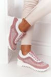 Wedge Sneakers With Sequins Lu Boo Pink