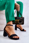 Fashionable Women's Sandals On A Heel Black Lucida