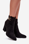 Eko Suede Ankle Boots With Heel With Decoration Black Lymall