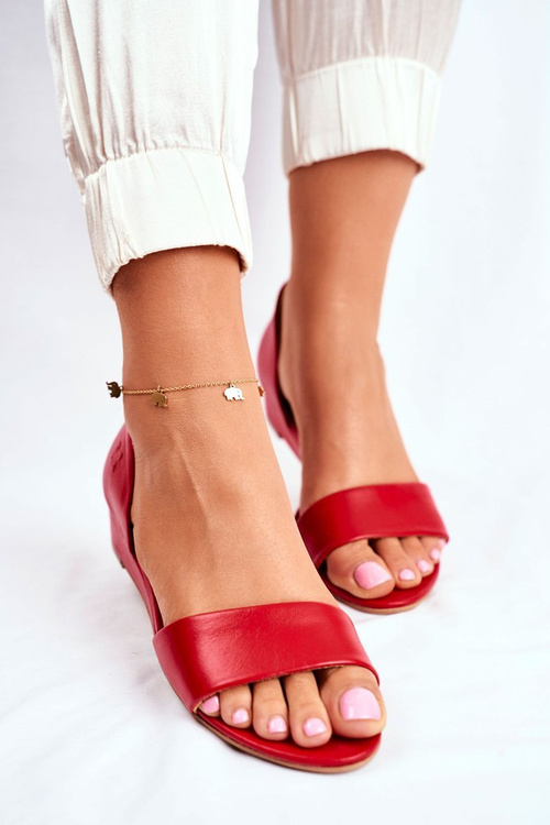 Women's Sandals Maciejka Leather Red 1971 Nomara