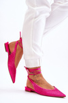 Tied Ballerinas With Rhinestones Fuchsia Mavis
