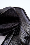 Leather High Boots Snake Pattern Black Kornell