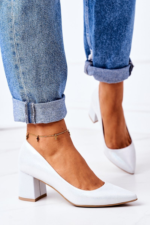 Satin Pumps Lewski Shoes 2801 Silver