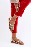 Flat Women's Sandals Made of Eco Leather Vinceza 17347 Gold