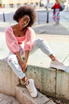 Women's Sneakers On A Platform Beige Big City Life