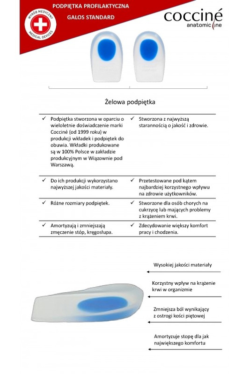 Gel heel inserts for spurs COCCINE GALOS