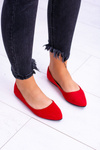 Delicate Spike Ballerinas Suede Red Dermeno
