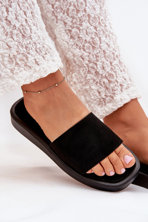 Ladies Platform Sandals Made Of Eco Suede Black Jorina
