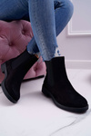Women's Suede Stiletto Boots Black 8BT35-0585
