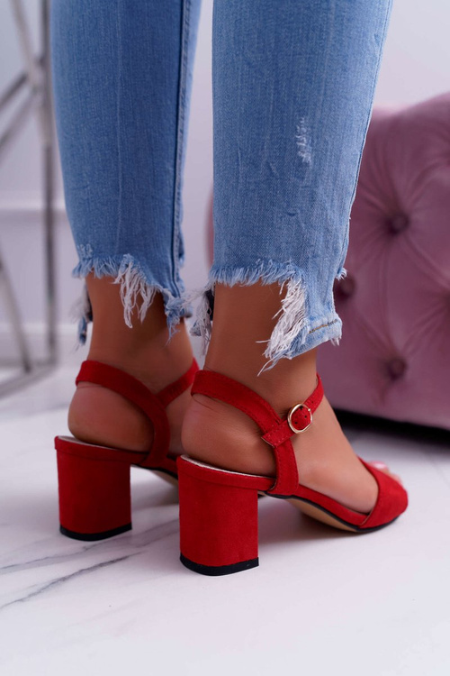 Women's Suede Red Galisa Sandals