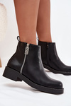 Warm Low Women's Boots With Zircons Black Vionna