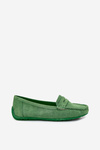 Women's Suede Moccasins Green Lenvie